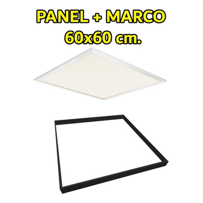 Panel Plafon Led 60x60 Marco Negro Alta Potencia Luz Desing