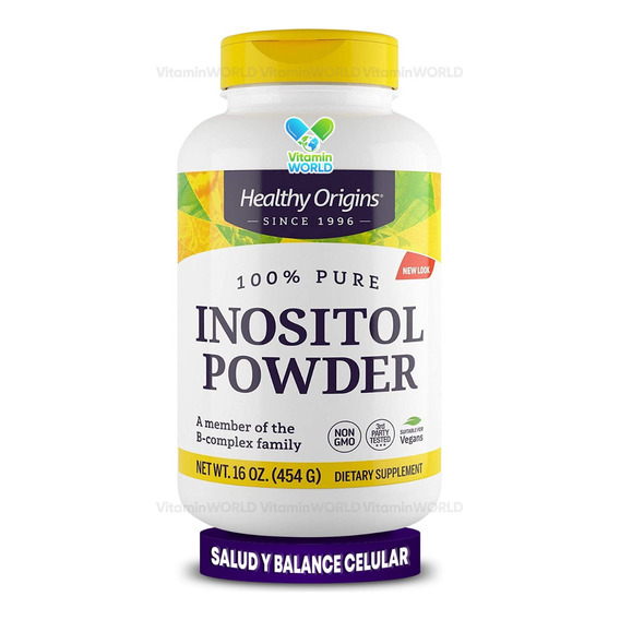 Healthy Origins Inositol Powder 454 G 16 Oz Sabor Sin Sabor