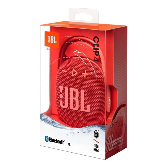 Parlante Jbl Clip 4 Portátil Con Bluetooth Rojo 