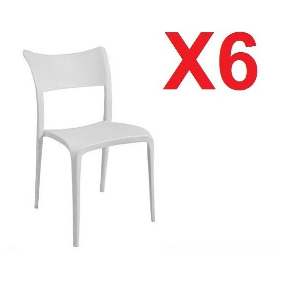 Silla De Plastico X6 Apilable Diseño Verona Baires4 