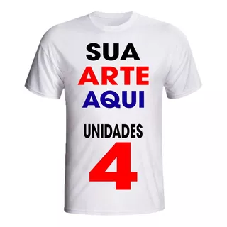 Camisas Camiseta Com Sua Arte Logomarca Foto Uniforme 4 Pçs