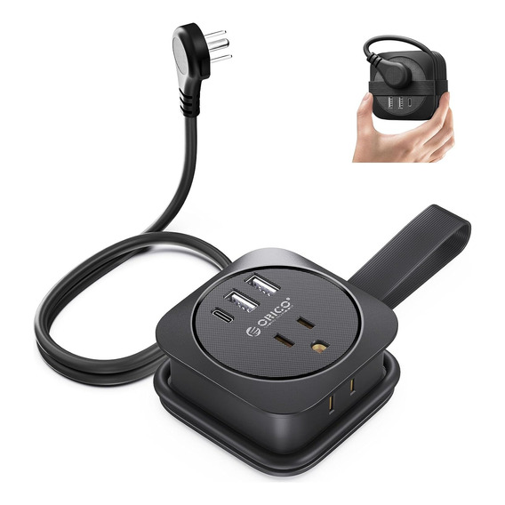 Extensión Portátil 2 Puertos Usb + 1 Usb-c + 2 Tomacorriente