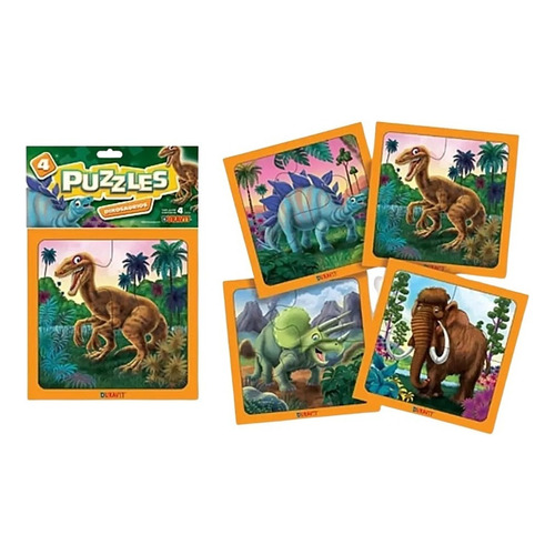 Puzzles chicos Dinosaurios x 4 piezas Duravit