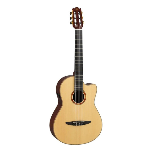 Guitarra Yamaha Ncx3 de nailon macizo con funda, pastilla Atmosfeel, color: marrón claro, guía manual: mano derecha
