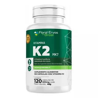 Vitamina K2 Mk7 - 120 Capsulas Cada / 60 Doses - Sabor Sem Sabor