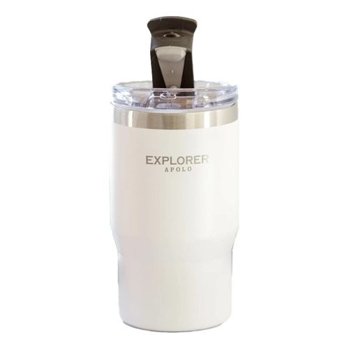 Vaso Cafetero Térmico Acero Inoxidable Tapa 414ml Explorer Color Blanco