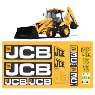 Adesivo Retroescavadeira Jcb 3c Plus + Etiqueta Completo Mk