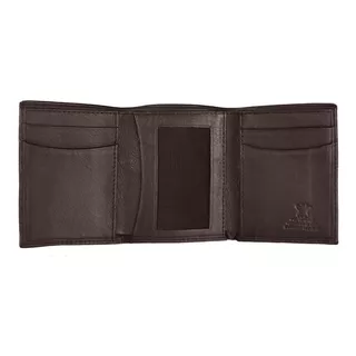 Cartera Para Hombre Triple Piel Genuina Elegante Suave 7610