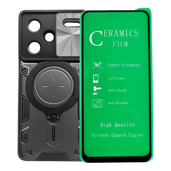 Funda Reforzado Cam + Vidrio C Para Xiaomi Note 13 Pro + Mas