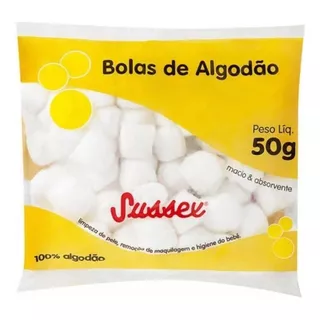 Bolas De Algodão Sussex Branco - Macio 50g ( 10 Pacotes )