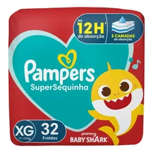 Fralda Infantil Pampers Supersec Mega 11 A 15 Kg Xg 32 Unids Tamanho Extra grande (XG)