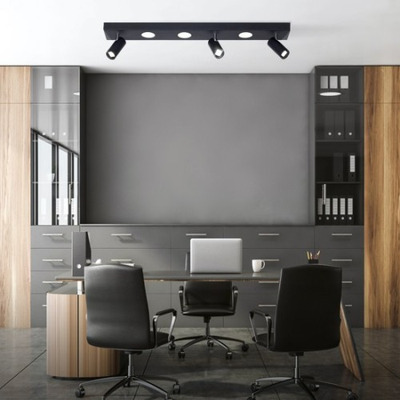 Plafon 6 Luces Led Nacho+eye Negro Base Redonda 20375 Rd