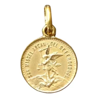 Medalla Oro 14k San Miguel Arcángel #1175 Bautizo Comunión