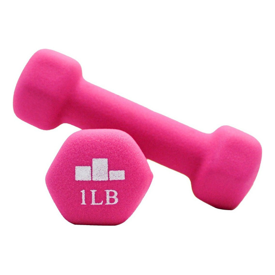 Set Par De Mancuernas Pesas De 1 Lb 0.45 C/u Kg Neopreno 2 Piezas Musculación Rehabilitación Fitness