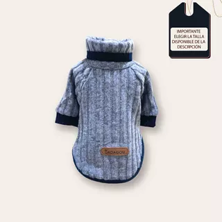 Sweater Buso Para Perro O Gato Azul De Rayas Honguito