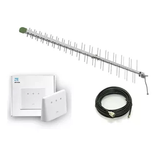  Kit Rural Alto Ganho | Roteador Wifi Modem Cabo 15mt Antena