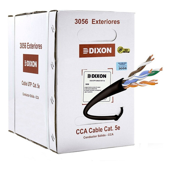 Dixon 3056, Cable Utp Cat.5e 305m Cca Rollo 305m Exterior
