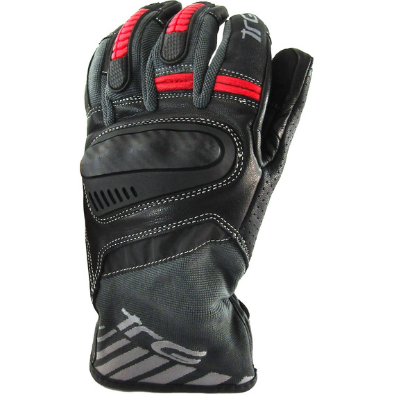 Guantes Torque V-pro Cuero Negro Con Detalles Rojo Moto