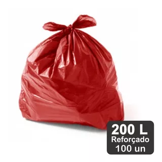 Saco De Lixo 200litros Vermelho Reforçado 100un Plast Veneza