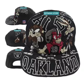 Gorra Looney Tunes, Oakland Raiders, Taz, Sam, Coyote, Nfl.