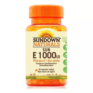 Suplemento Em Cápsulas Sundown Naturals Vitaminas Encapsulados E 1000 Ui 30 Sabor Em Pote De 200g
