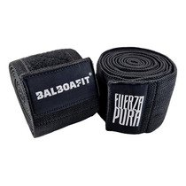 Vendas De Rodillas 200cm Balboafit Powerlifting Boxeo Gym Color Negro