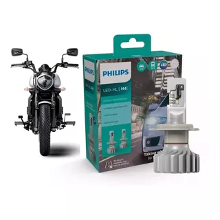 1 Unidade Lâmpada Moto Philips Ultinon Led H4 6200k + 2 T10