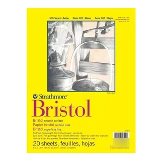 Bloco Strathmore Bristol Smooth 270g 23 X 30,5 Cm 20 Folhas