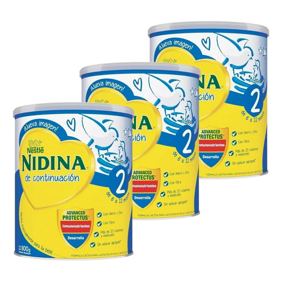 Nidina 2 Polvo X 800 Gr Fórmula Infantil X3 Unid Farmaservis