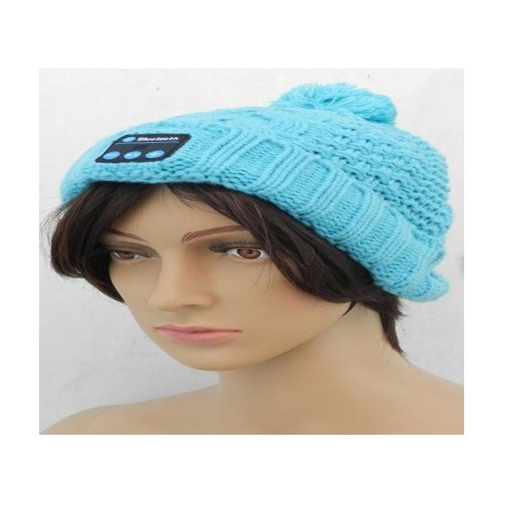 Gorro De Lana C/ Bluetooth Turquesa C/ Audifonos Incorporado