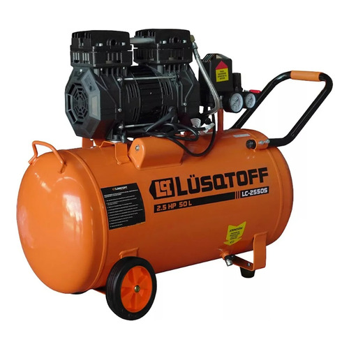 Compresor De Aire Lusqtoff 50l 2,5hp Semisilencioso 115psi Color Naranja Fase Eléctrica Monofásica Frecuencia 50hz