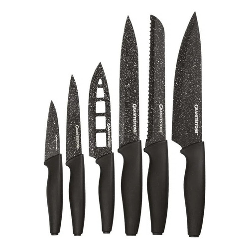 Set De Cuchillos Granitestone Nutriblade Color Negro
