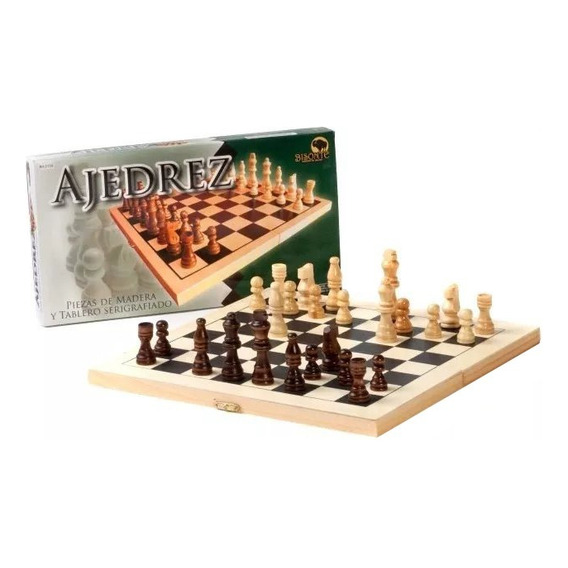 Juego De Ajedrez Piezas De Madera Mediano Bisonte 5159