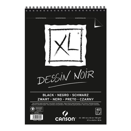 Block Arte Canson Xl Dessin Noir 150g Negro A3 29.7x42cm 40h