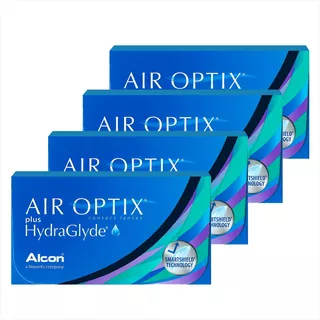 Lentes De Contato Air Optix Plus Hydraglyde (4 Cxs + Estojo)