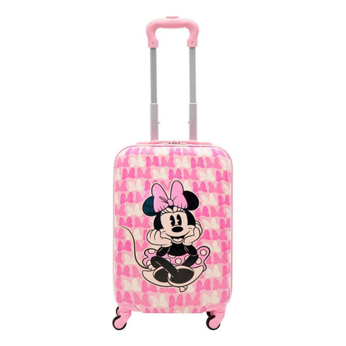 Maleta De Viaje Infantil Rodante Disney Minnie Mouse Clásica Color Rosa pálido