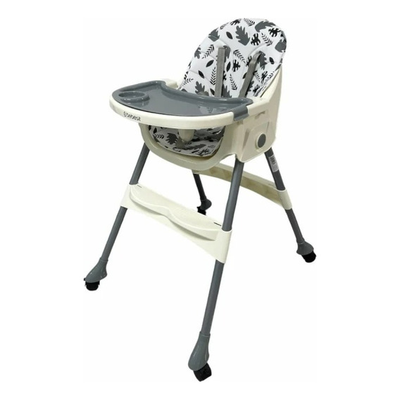 Silla De Comer Bebesit Steps Plegado Ultra Compacto Color Gris Step