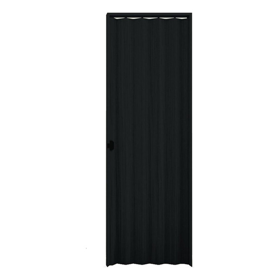 Puerta interior en forma de acordeón Plasbil de PVC con relieve negro, 210 x 70 cm