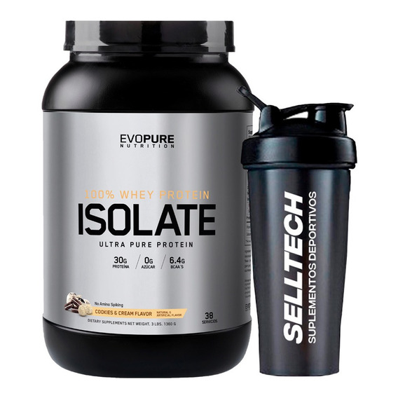 Proteína Evopure Isolate 3lb Cookies And Cream + Shaker