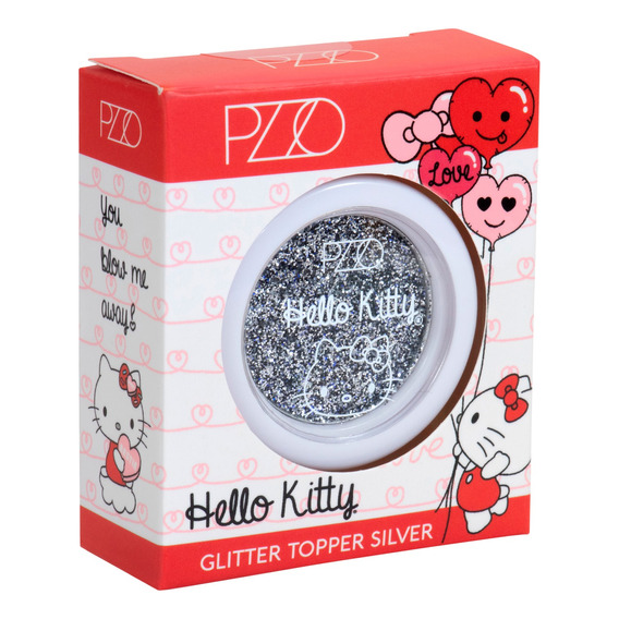 Glitter Topper Silver Hello Kitty