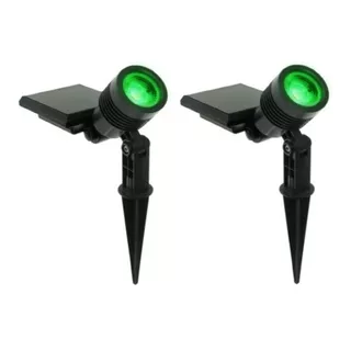 Kit 2 Espeto Solar Spot Luminária Jardim Refletor Led Luz