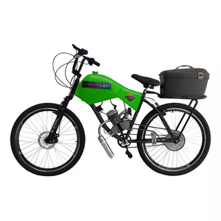 Bicicleta Motorizada 80cc Frdisk/susp Carenada Cargo Rocket Cor Verde Kawazaki