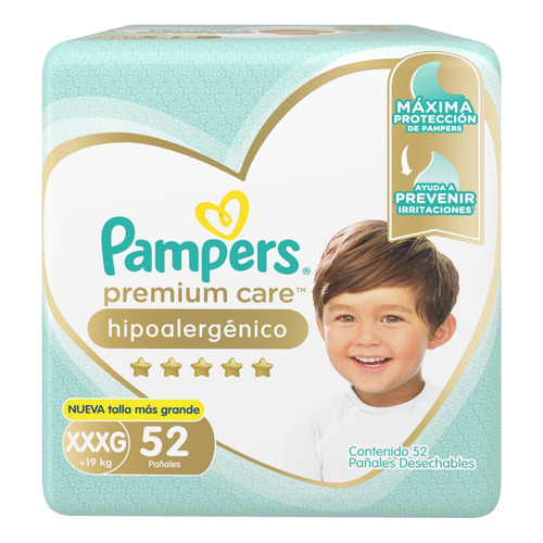 1 Paquete Pañales Pampers Premium Care Todas Las Tallas Talla Grande Xxxg 52 Und Sin Género