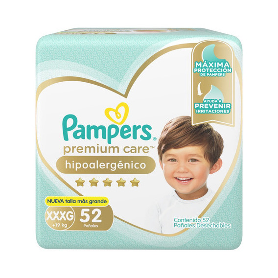 1 Paquete Pañales Pampers Premium Care Todas Las Tallas Talla Grande Xxxg 52 Und Sin Género