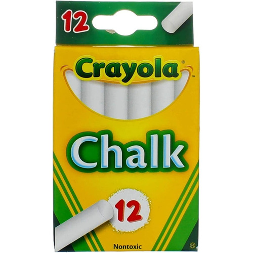 Crayola Caja X12 Tizas Blancas Gran Calidad 510320