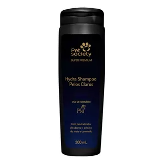Shampoo Pet Society Pelos Claros Para Cães E Gatos - 300 Ml Fragrância Pelos Claros