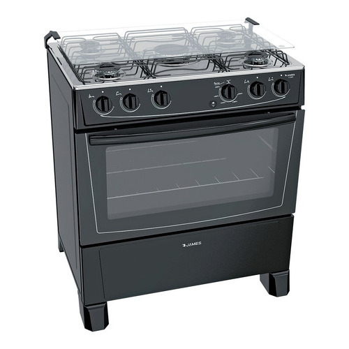 Cocina James C 150 B Color Negro 5 Hornallas Gas