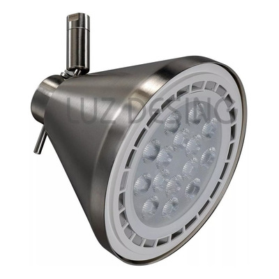 Riel 2 Metros 5 Spot Acero Conico Apto Led Ar111 Luz Desing