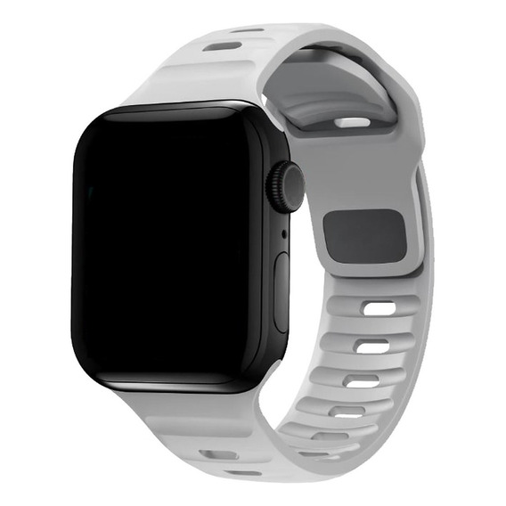 Correa / Pulsera Silicona Sport Compatible Con Apple Watch Color Gris Claro 38 / 40 / 41 Mm