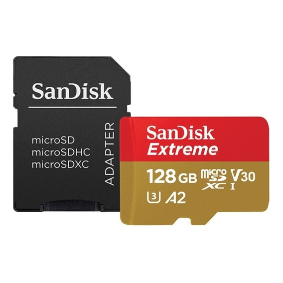 Memoria Microsd Sandisk Extreme  128gb A2 4k 190 Mb/s Gopro